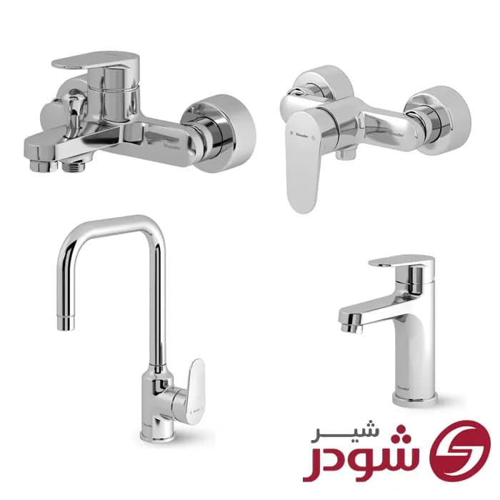 ست شیرآلات مدل آلپ کروم شودر