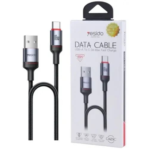 کابل تایپ سی فست شارژ یسیدو Yesido CA129 3A 18W 1.2m — تصویر ۲