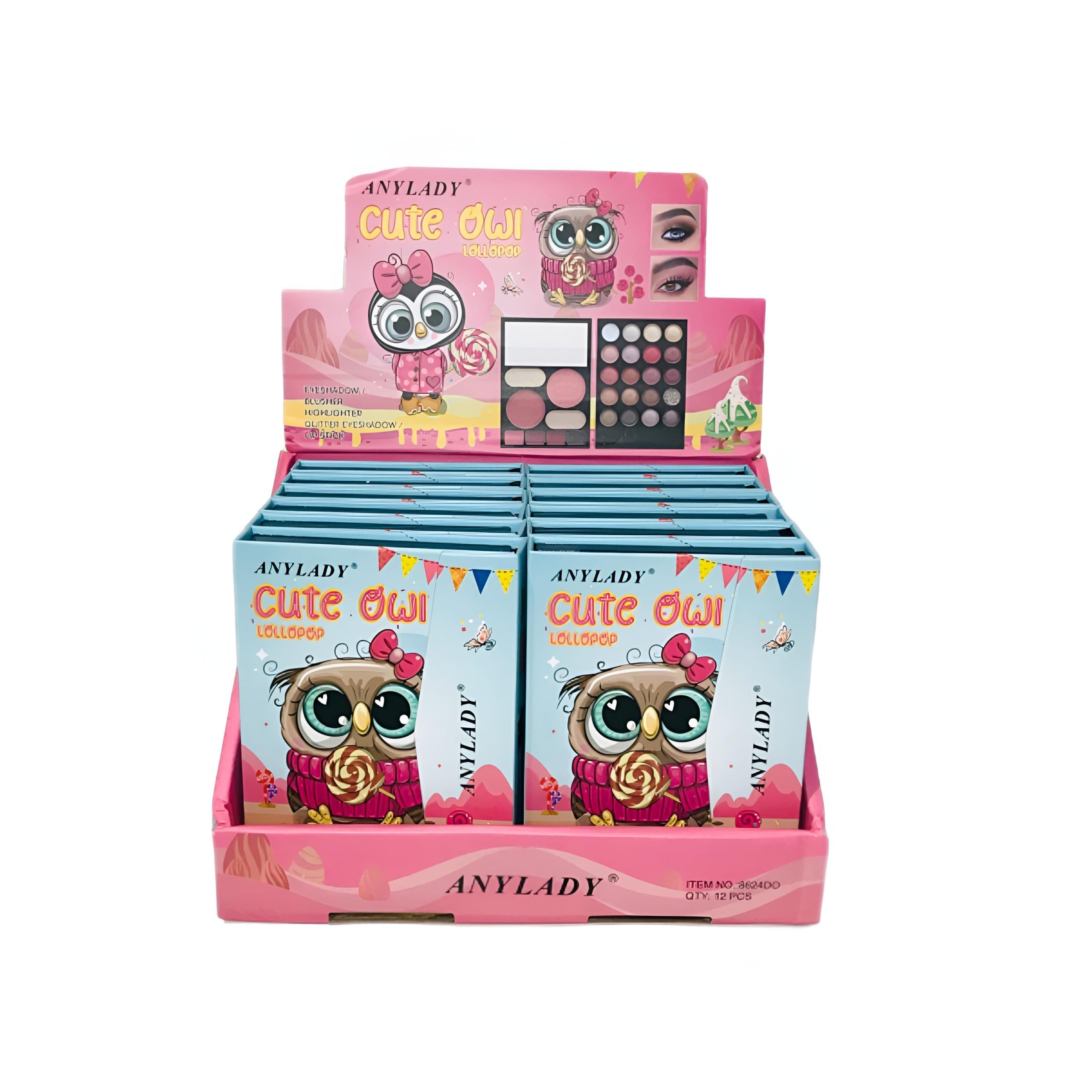 پالت سایه چشم ۲۸ رنگ انی لیدی Ani Lady طرح جغد؛ مات و شاین Ani Lady Cute Owl Eyeshadow Palette — تصویر ۲