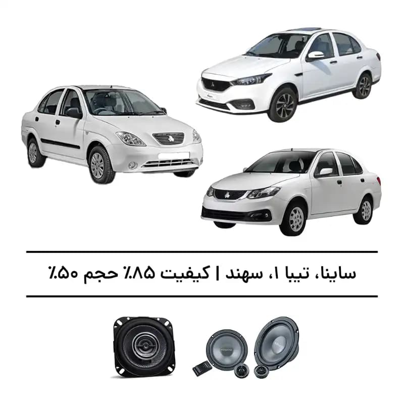 پک سیستم صوتی ساینا، تیبا ۱ و سهند – افزایش کیفیت 85%، حجم 50%
