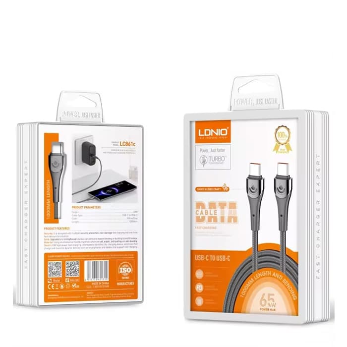 کابل شارژ دو سر تایپ سی الدینیو مدل LDNIO LC861c PD — تصویر ۴