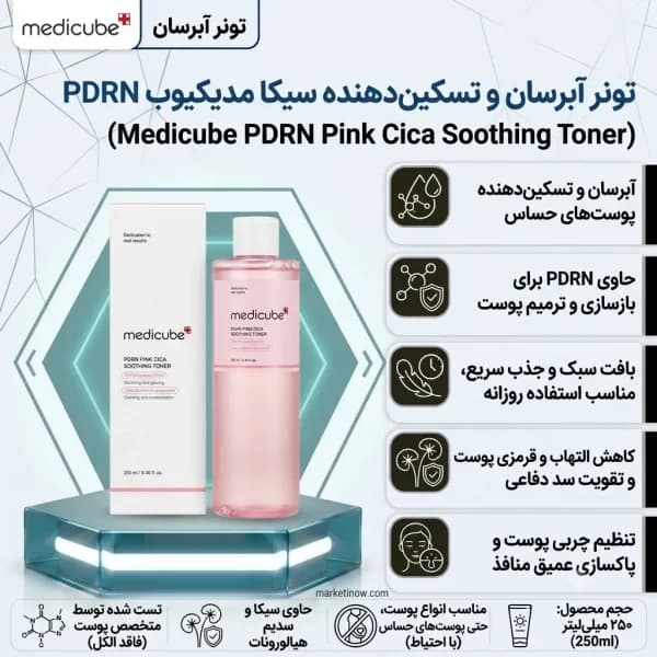 تونر آبرسان و تسکین‌دهنده سیکا مدیکیوب PDRN