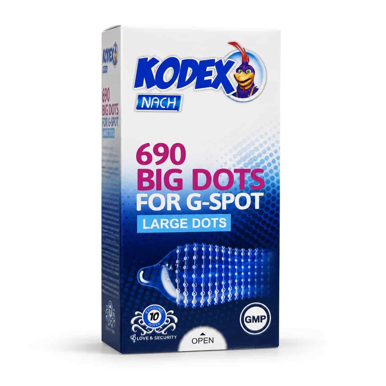 کاندوم کدکس مدل BIG DOTS | کاندوم خاردار تحریک کننده 10عددی