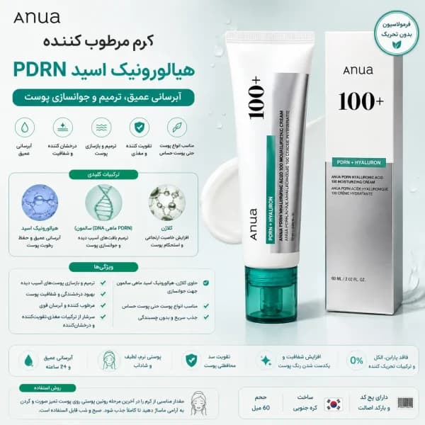 کرم مرطوب کننده انوا PDRN هیالورونیک اسید (60میل)
