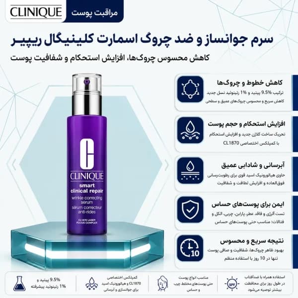 سرم جوانساز و ضد چروک کلینیک مدل اسمارت کلینیکال ریپیر