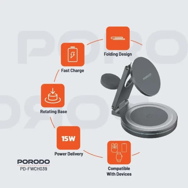 شارژر وایرلس سه کاره Wireless Charger — تصویر ۲