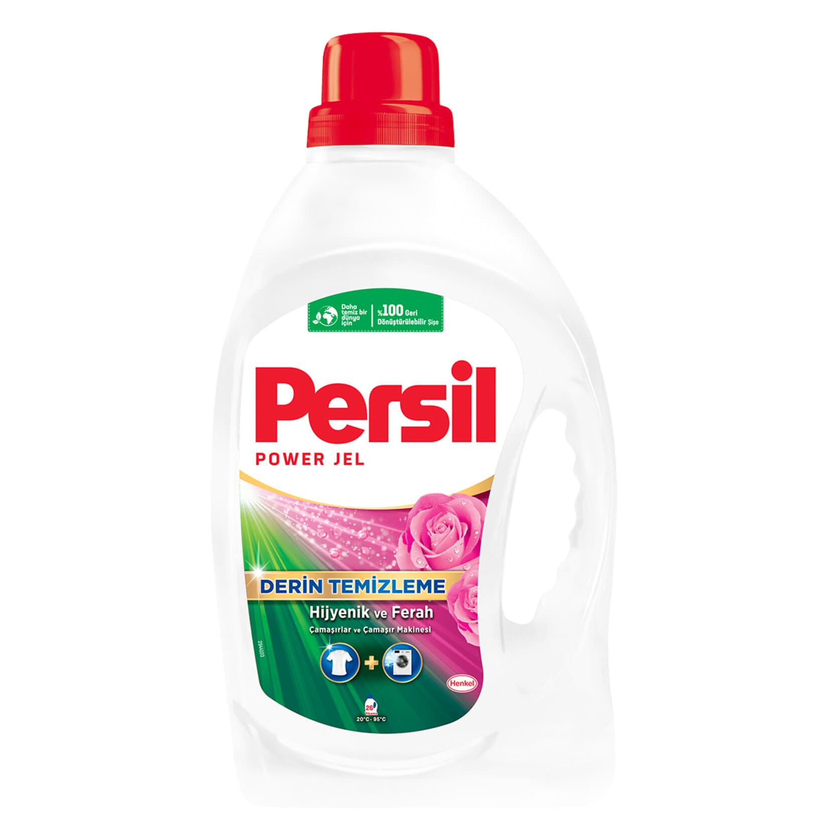 ژل و مایع ماشین لباسشویی پرسیل Persil اورجینال مدل Derin Temizleme رایحه گل رز، حجم 3.9 لیتری