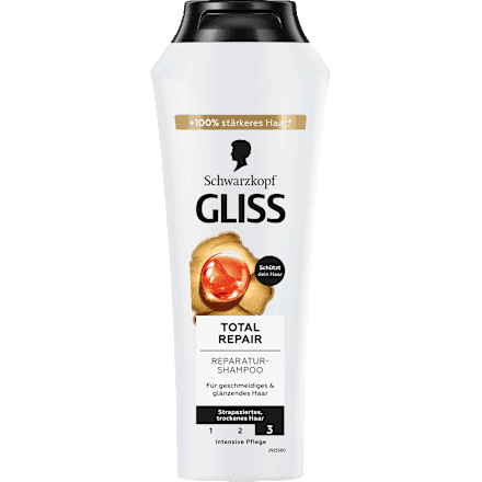 شامپو گلیس Gliss مدل TOTAL REPAIR مناسب موهای خشک و آسب دیده اروپا، حجم 400ML