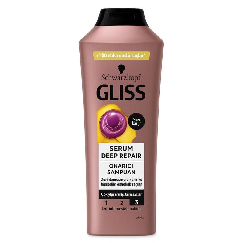 شامپو گلیس Gliss مدل DEEP REPAIR ترمیم کننده عمیق مو، حجم 400ML