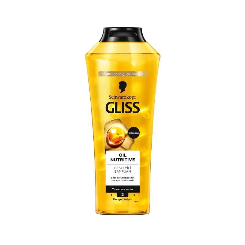 شامپو زنانه گلیس Gliss مدل Oil nutritive حاوی روغن مارولا برای مو های خشک و آسیب دیده، حجم 400ML