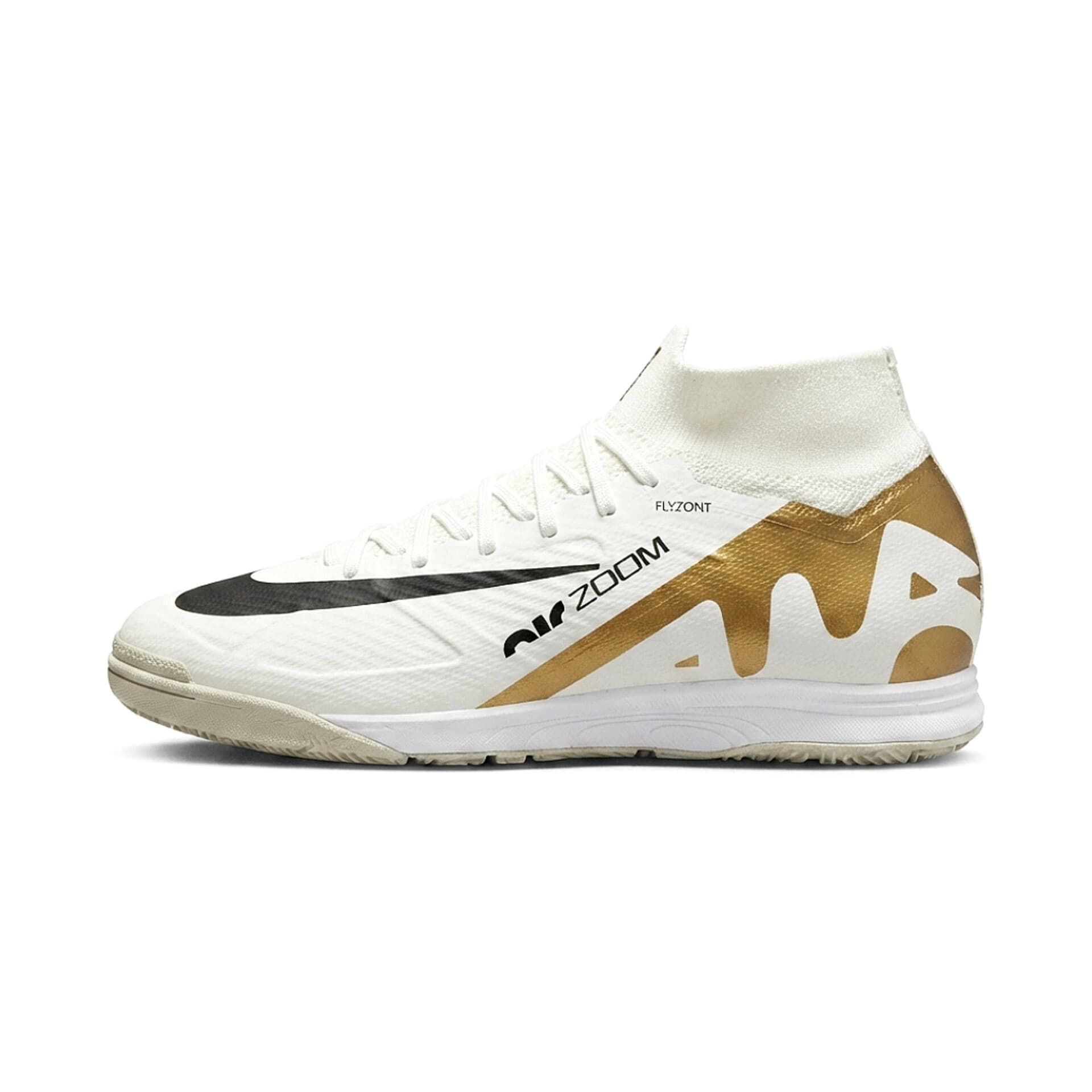 کفش سالنی نایک مرکورریال ایرزوم سفید طلایی ساقدار Nike Airzoom