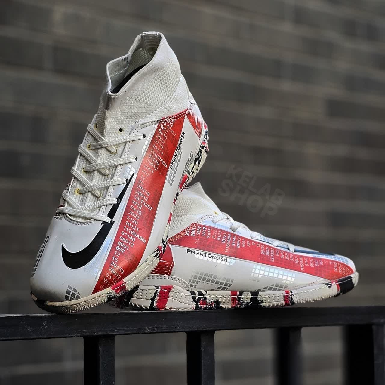 کفش سالنی نایک فانتوم سفید قرمز Nike phantom