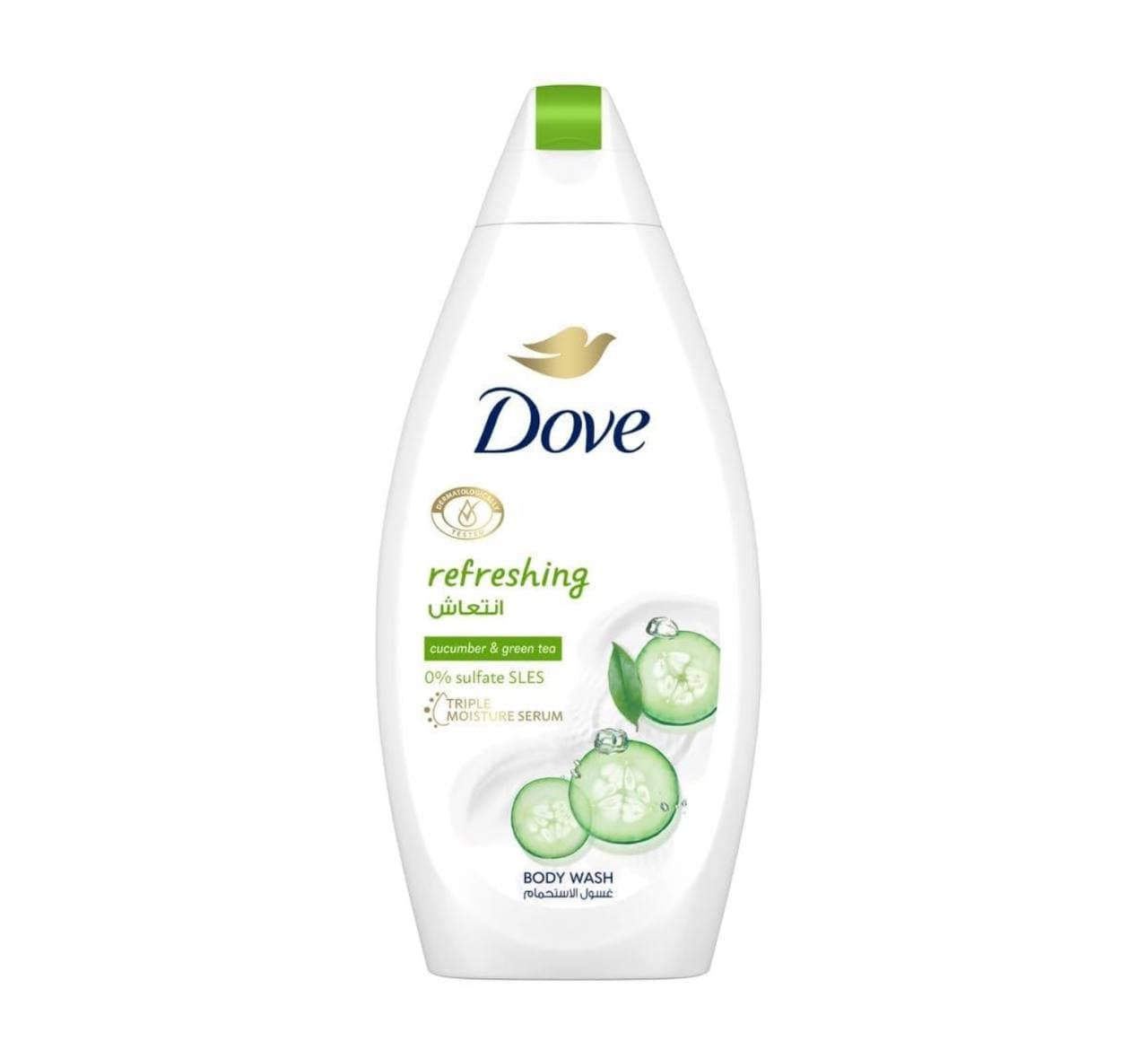 شامپو بدن کرمی داو Dove حاوی عصاره خیار و چای سبز، حجم 500ML