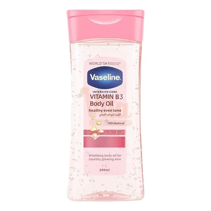 روغن بدن ژلی وازلین vaseline روشن کننده حاوی ویتامین B3 مناسب پوست های خشک و کدر، حجم 200ML