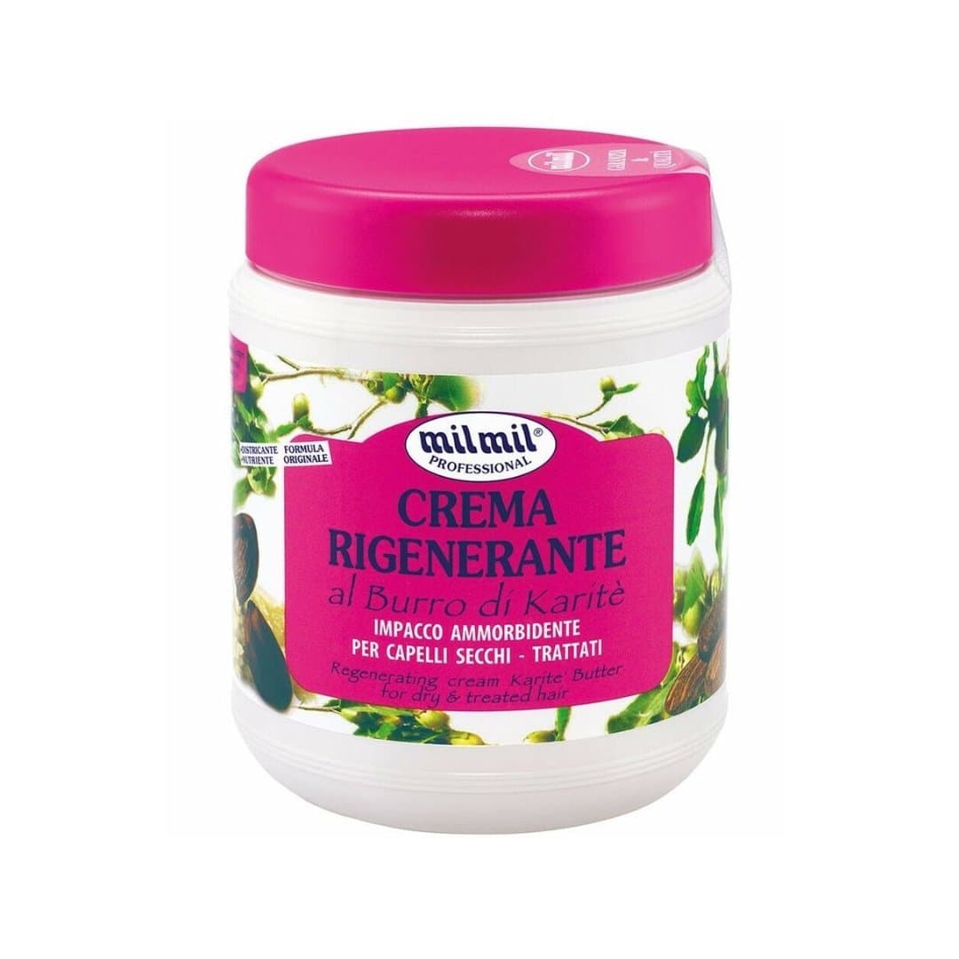 ماسک مو میل میل mil mil ترمیم کننده موهای خشک و آسیب دیده حاوی شی باتر، حجم 1000ML