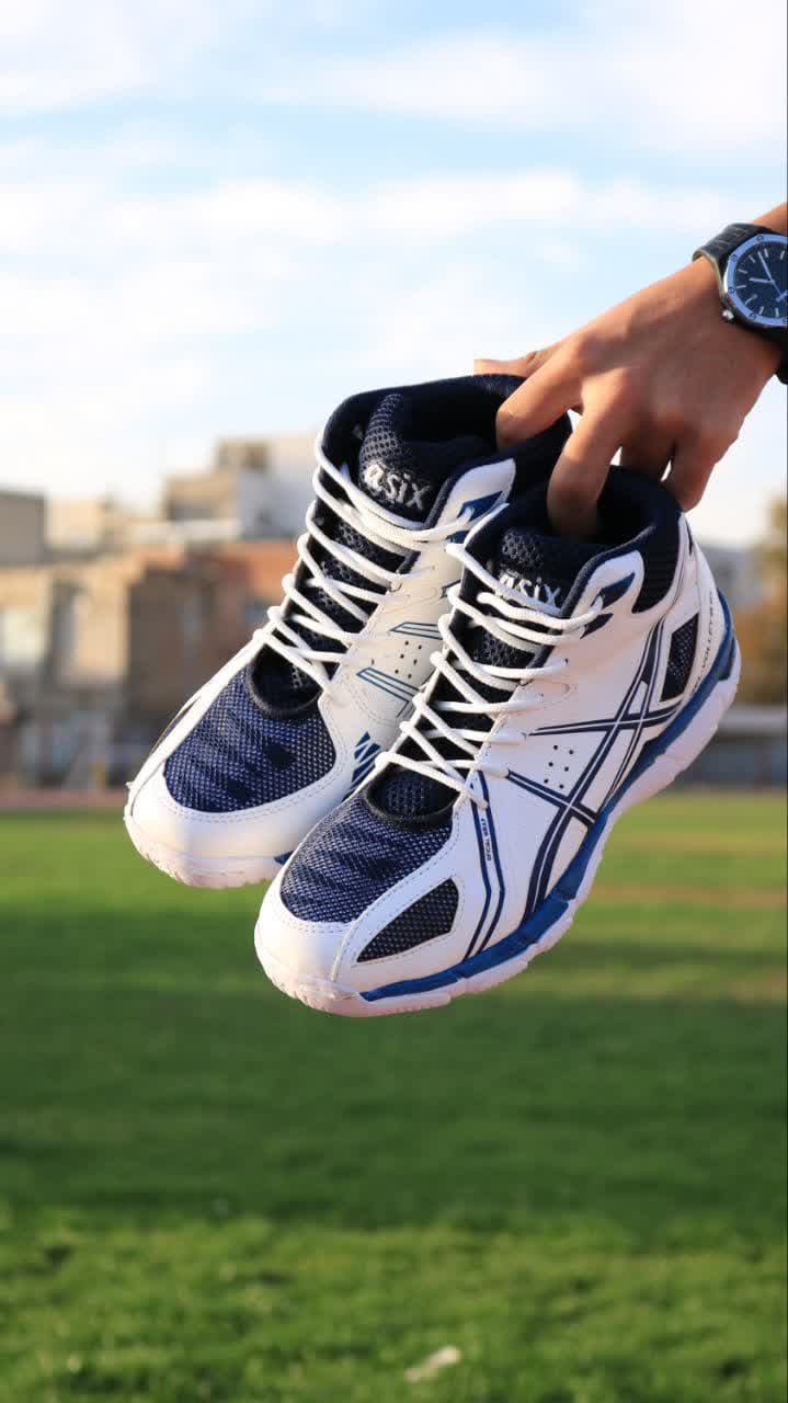 کفش والیبال اسیکس سفید آبی Asics volleyball — تصویر ۴