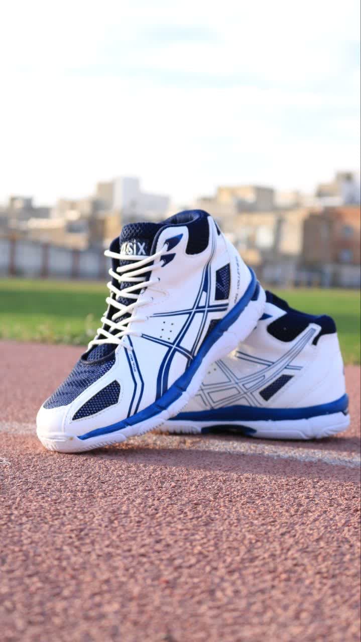 کفش والیبال اسیکس سفید آبی Asics volleyball — تصویر ۶