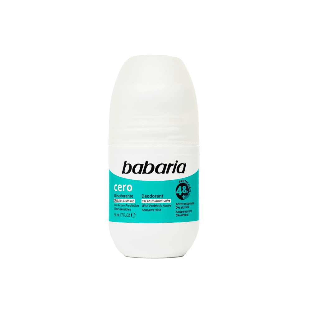 مام ضد تعریق زنانه باباریا Babaria مدل Zero حاوی عوامل پروبیوتیک جهت تقویت صد دفاعی پوست، حجم 50ML
