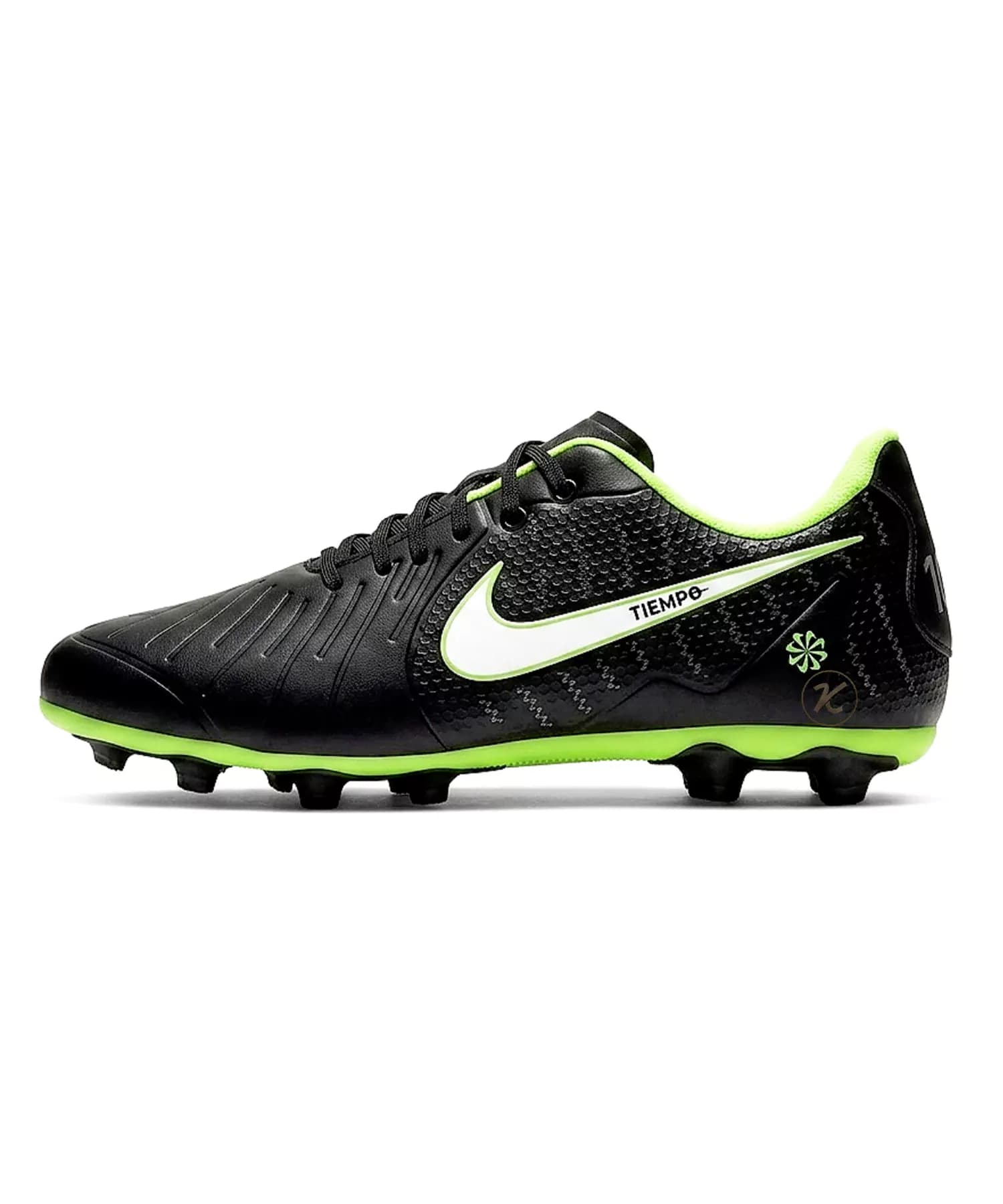 کفش فوتبال تمپو لجند ۱۰ مشکی سبز Nike Tiempo 10 — تصویر ۲