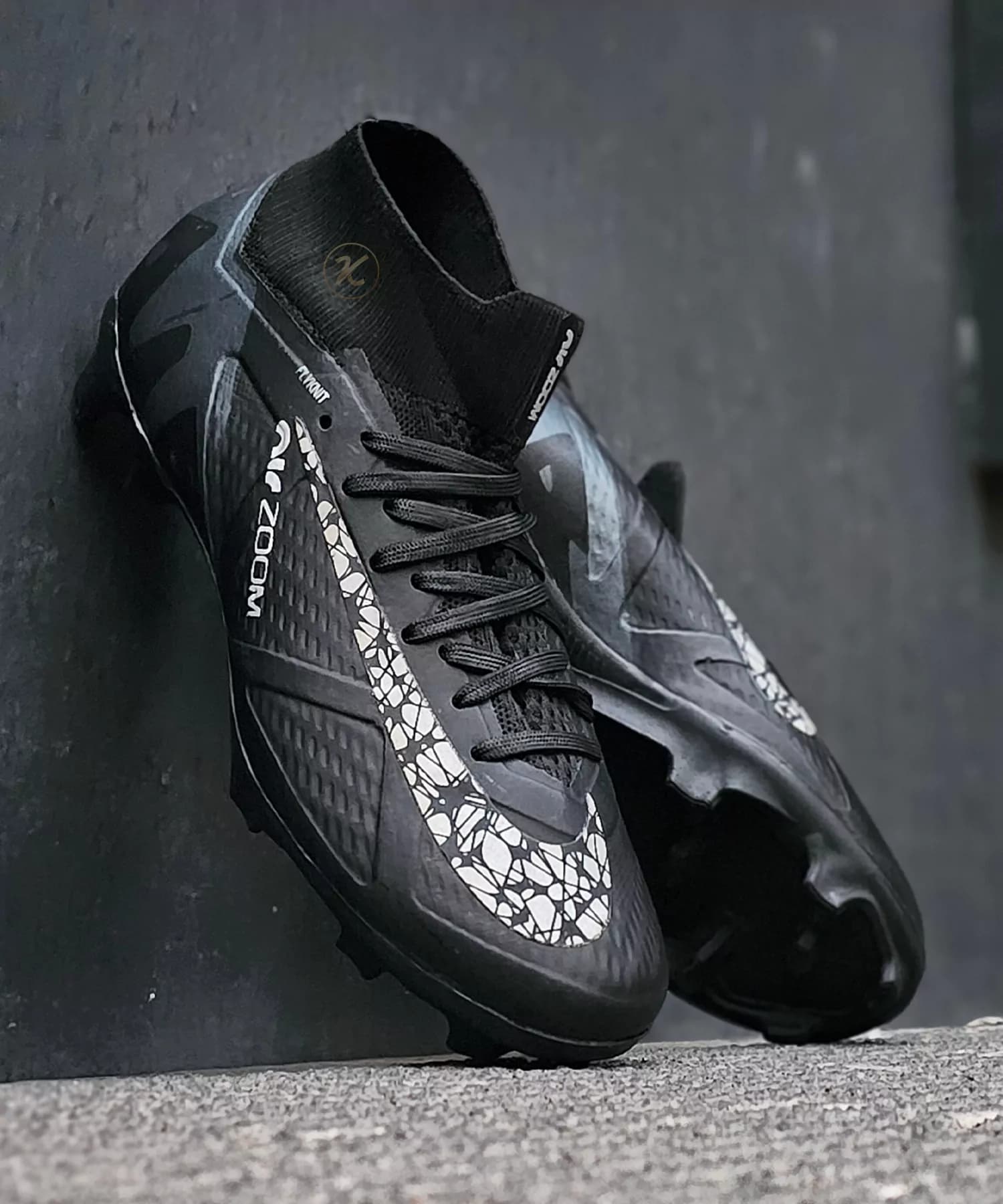 کفش فوتبال نایک مرکورریال ایرزوم مشکی ساقدار Nike Airzoom{نایک ستاره ای} — تصویر ۵