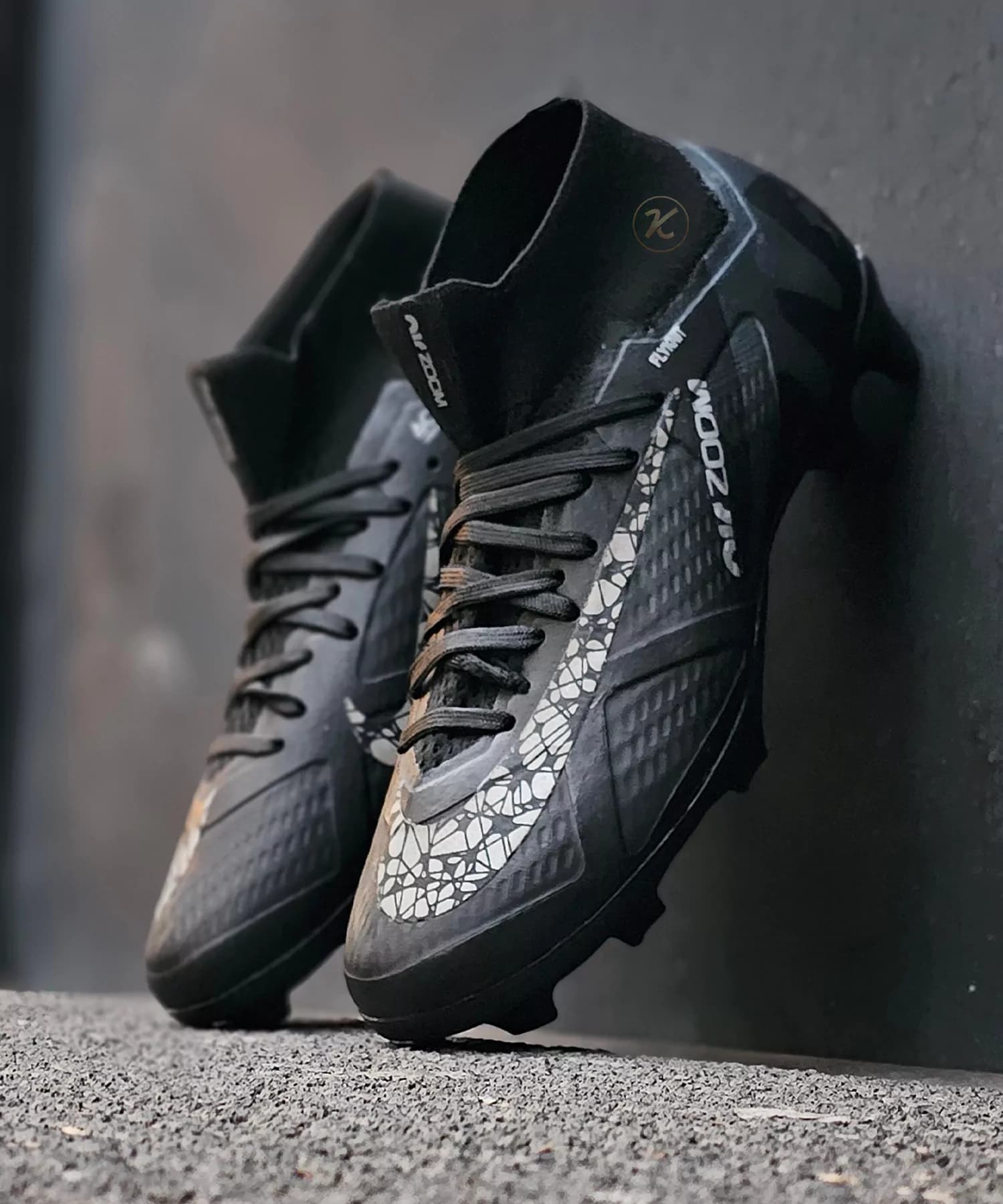 کفش فوتبال نایک مرکورریال ایرزوم مشکی ساقدار Nike Airzoom{نایک ستاره ای} — تصویر ۳