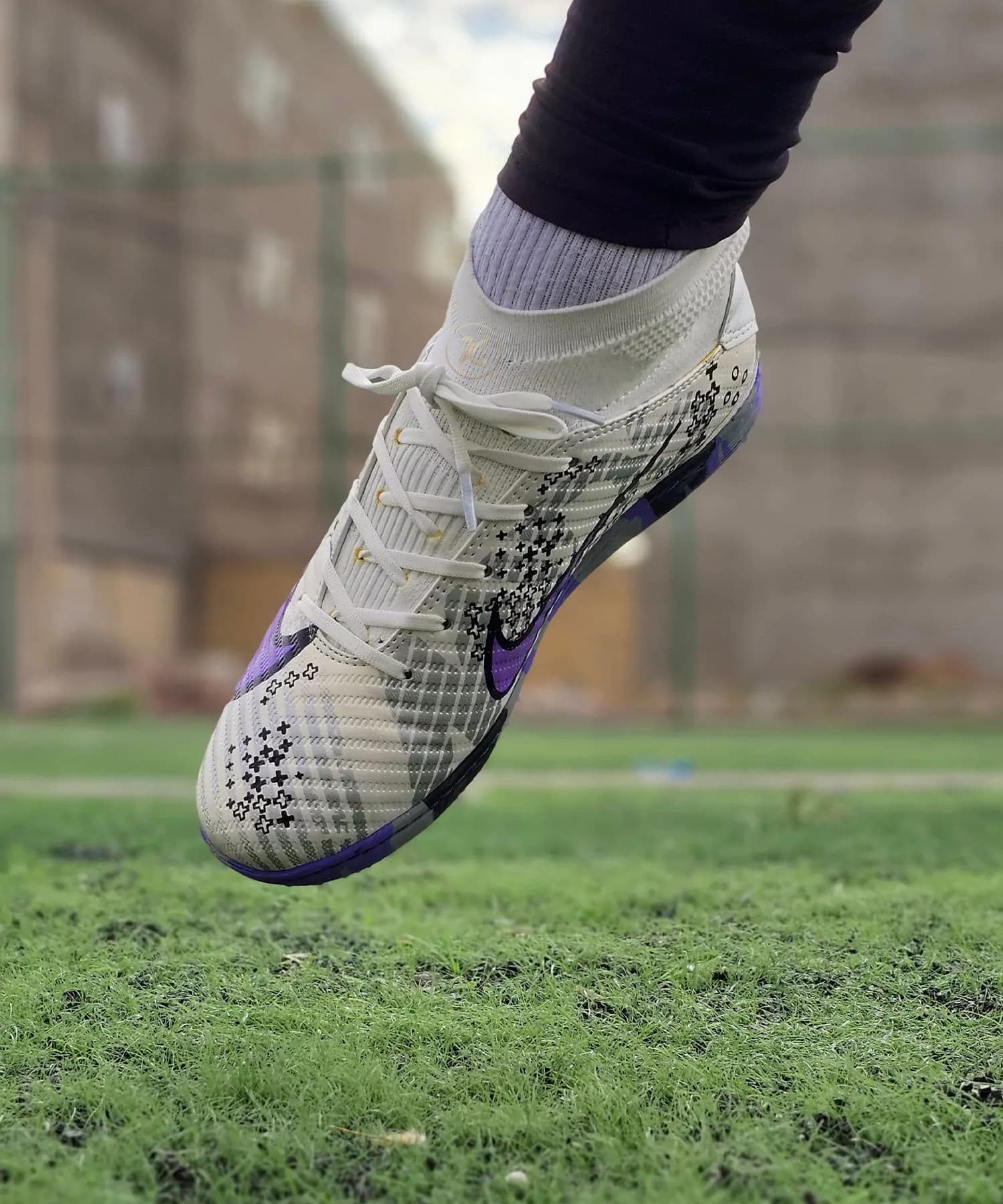 کفش فوتسال نایک مرکوریال MDS ساقدار سفید بنفش Nike MDS — تصویر ۴