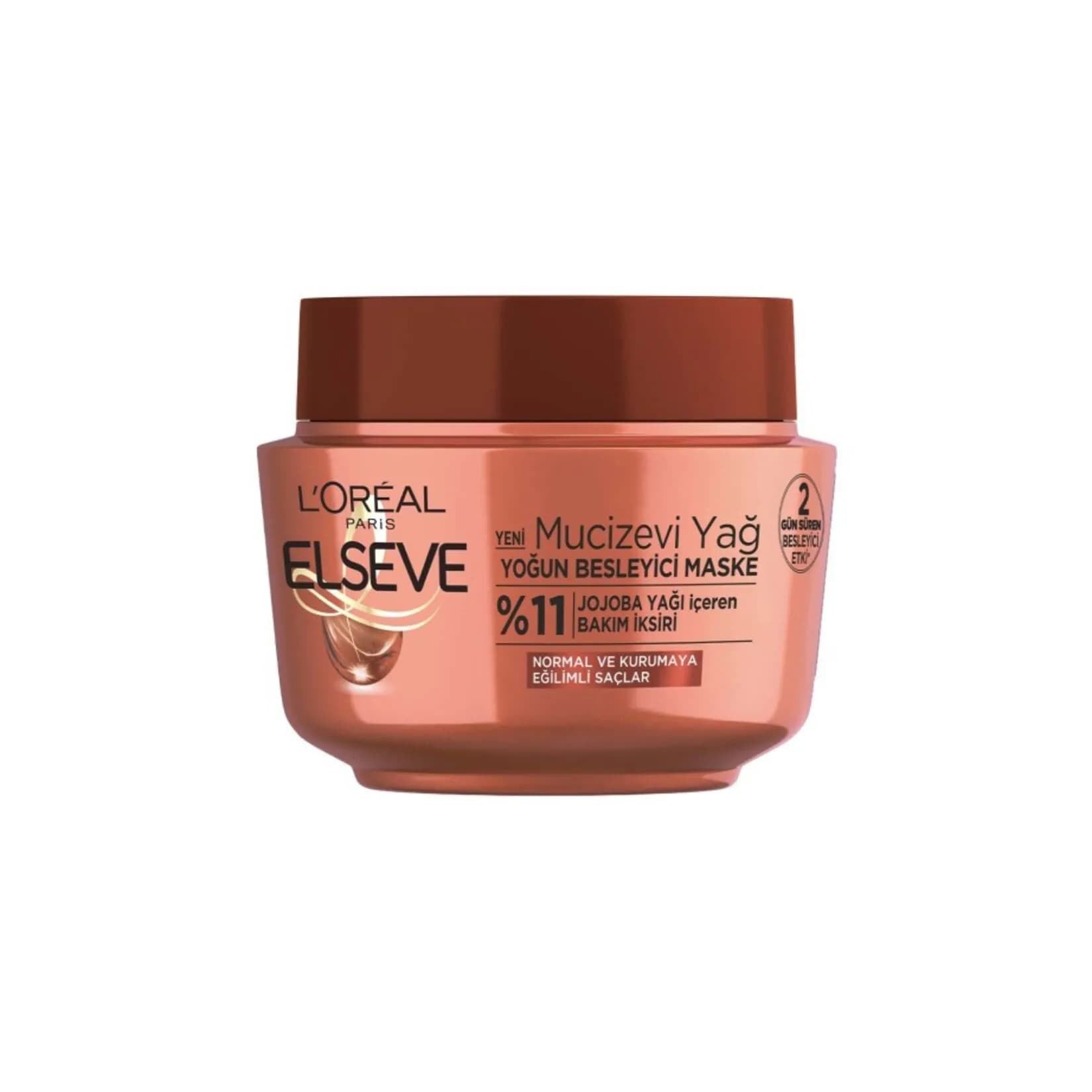 ماسک مو لورآل Loreal مدل MUCIZEVI YAG درخشان کننده مناسب موهای معمولی و خشک، حجم ۳۰۰ML