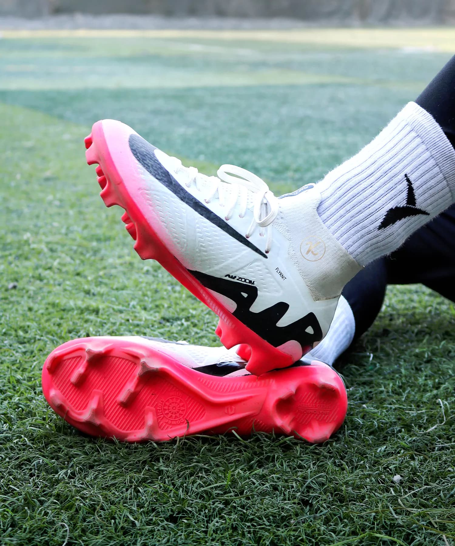 کفش فوتبال نایک مرکوریال ایرزوم سفید صورتی ساقدار Nike Airzoom — تصویر ۵