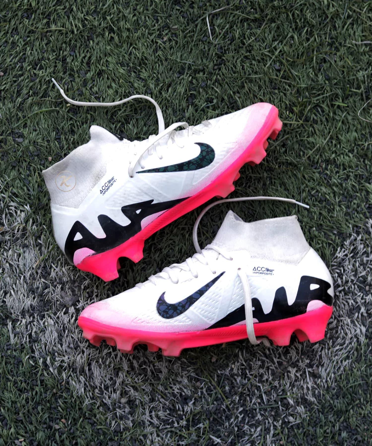 کفش فوتبال نایک مرکوریال ایرزوم سفید صورتی ساقدار Nike Airzoom — تصویر ۳