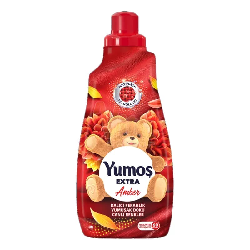 نرم کننده لباس یوموش مدل Extra Amber با رایحه‌ی گل کهربا، حجم 1440ML — تصویر ۲
