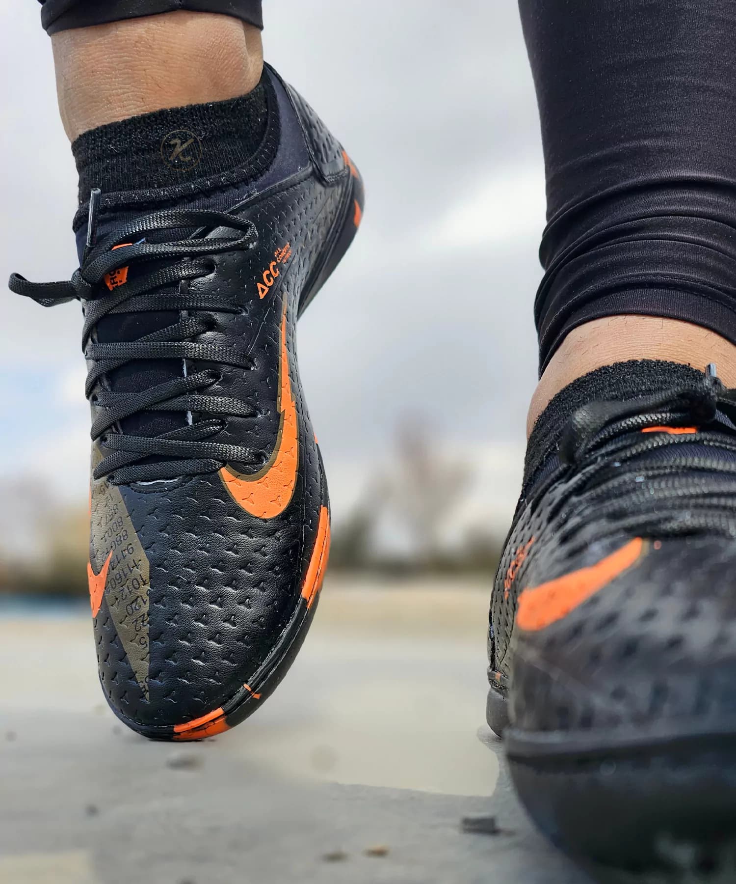 کفش فوتسال نایک فانتوم مشکی نارنجی Nike Phantom — تصویر ۵