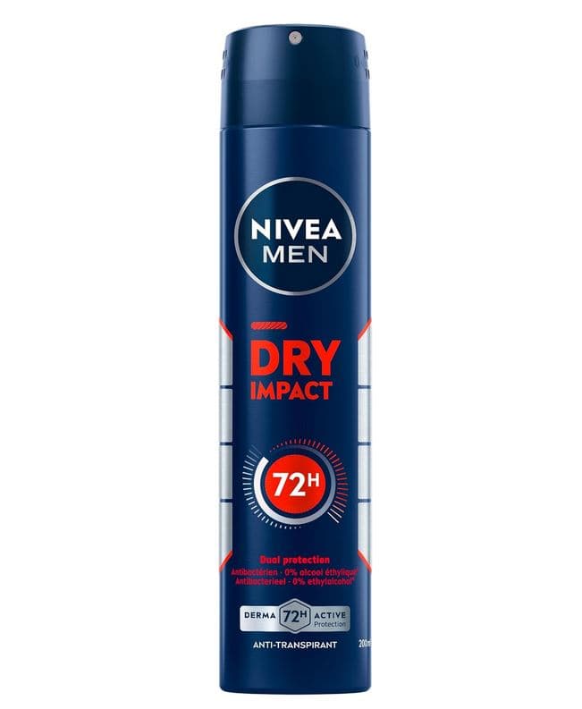 اسپری ضد تعریق مردانه نیوا NIVEA مدل Dry Impact رایحه اسپایسی 72 ساعته، حجم 200ML