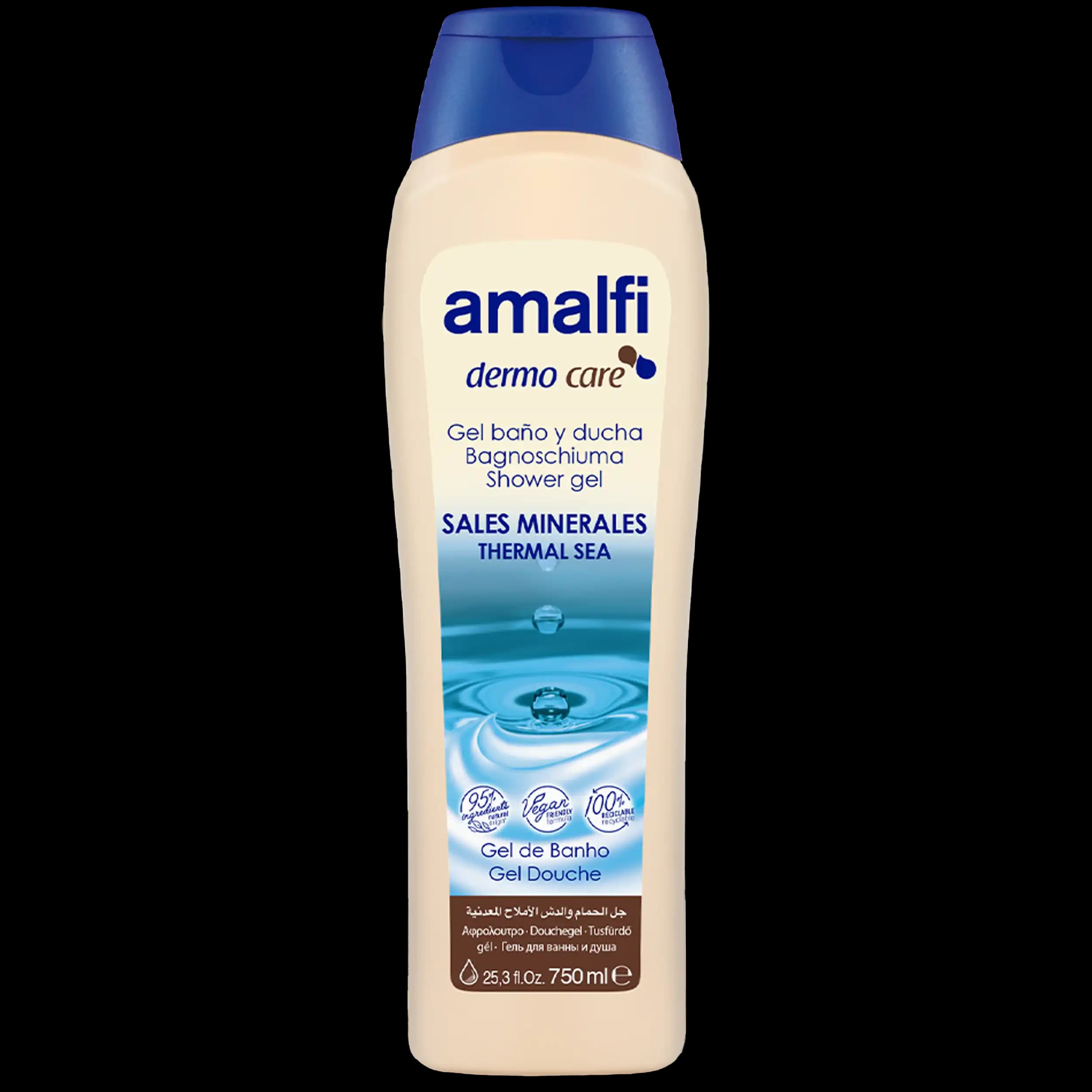 شامپو بدن ریلکس نمک های معدنی Amalfi مناسب انواع پوست، حجم 750ML
