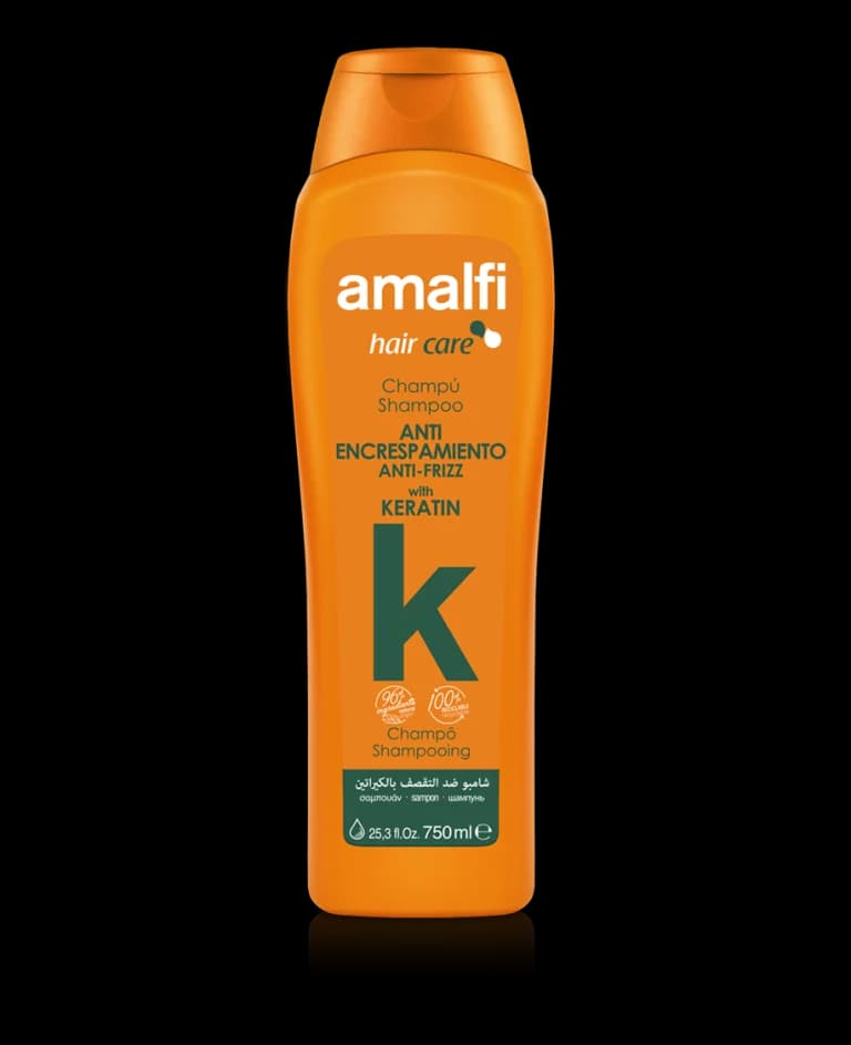 شامپو آمالفی Amalfi نارنجی، کراتینه و ضد موخوره، حجم 750ML