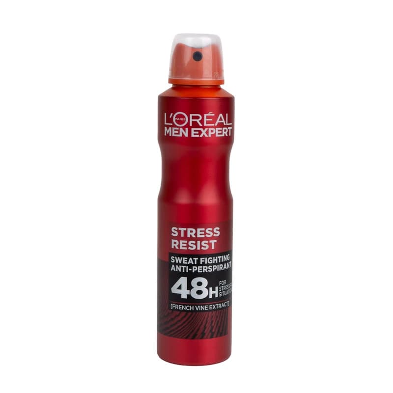 اسپری ضدتعریق لورال Loreal مردانه قرمز مدل Stress Resist، حجم 250ML