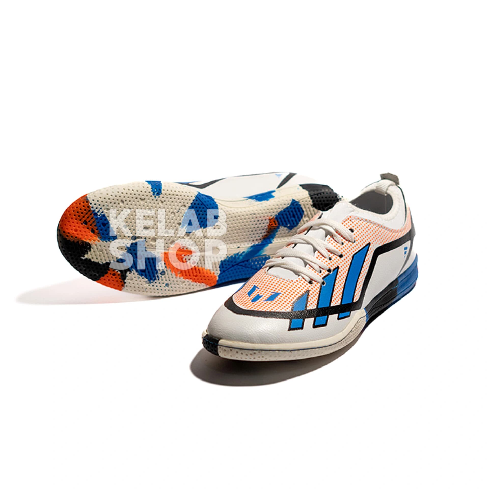 کفش سالنی آدیداس کریزی فست سفید نارنجی آبی Adidas Crazy Fast