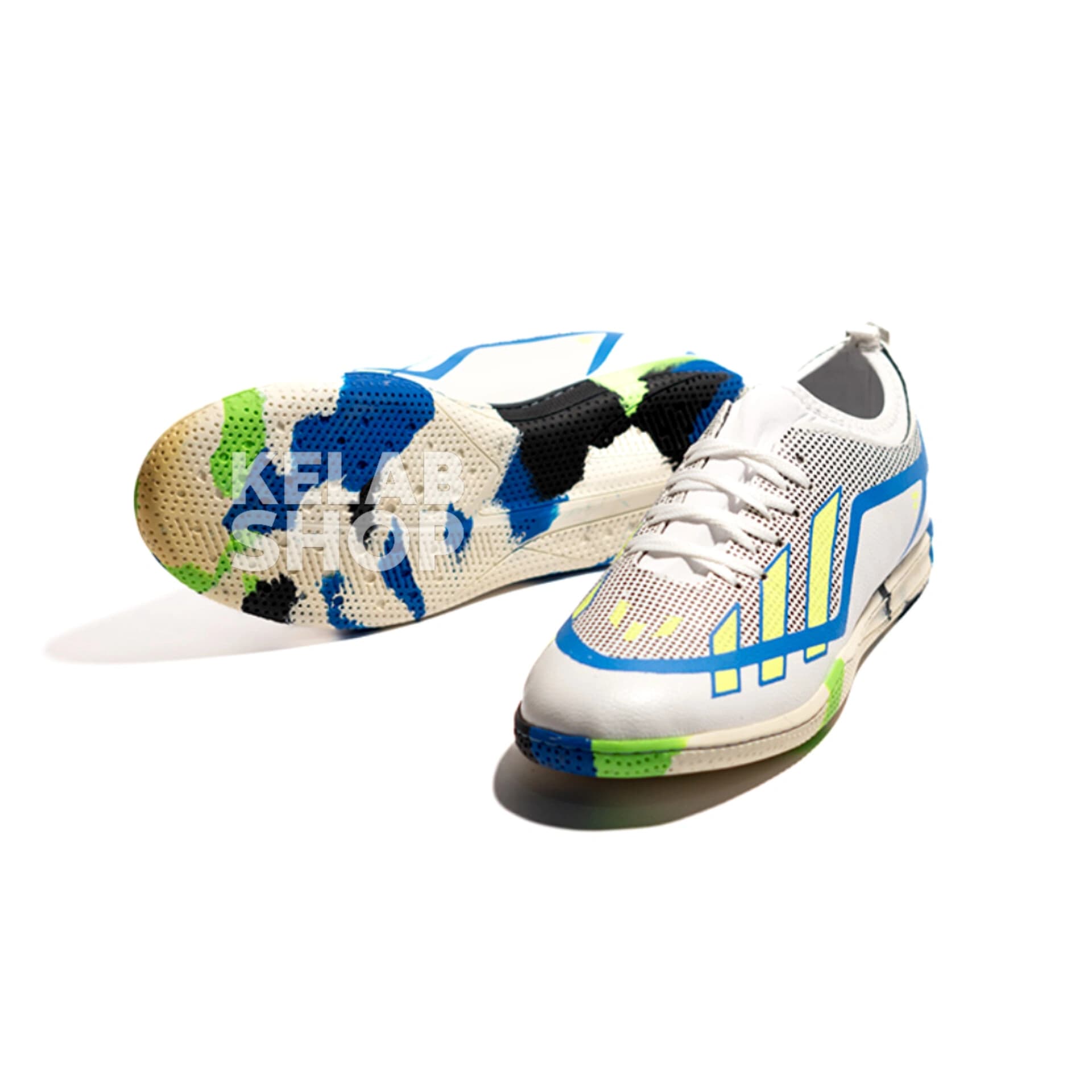 کفش سالنی آدیداس کریزی فست سفید آبی فسفری Adidas Crazy Fast