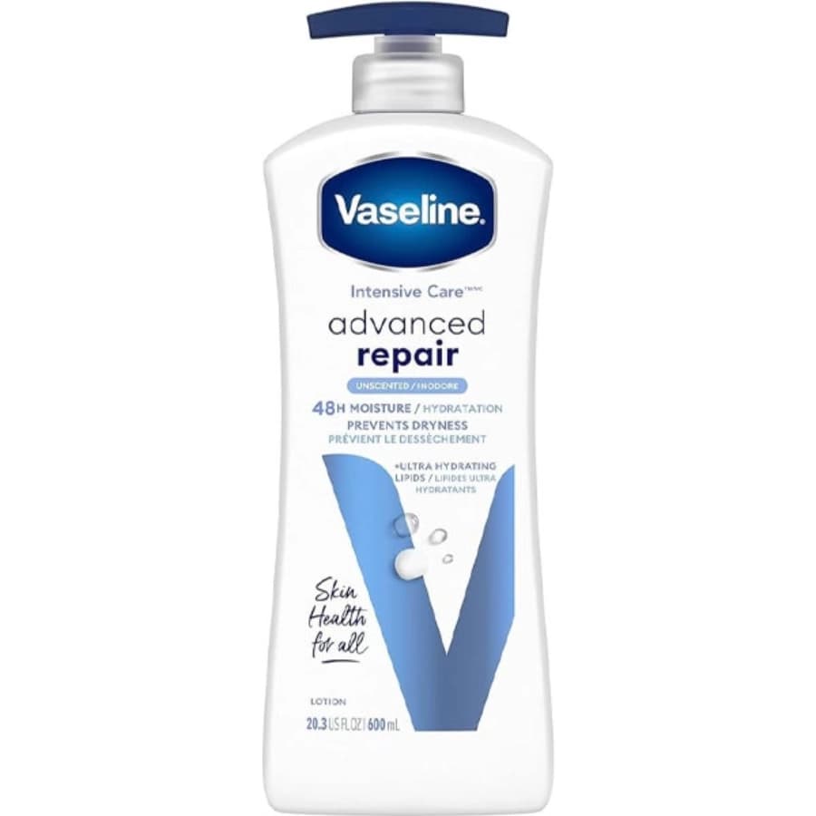 لوسیون بدن وازلین Vaseline ترمیم کننده سری Intensive Care مدل Advanced Repair، حجم 600ML