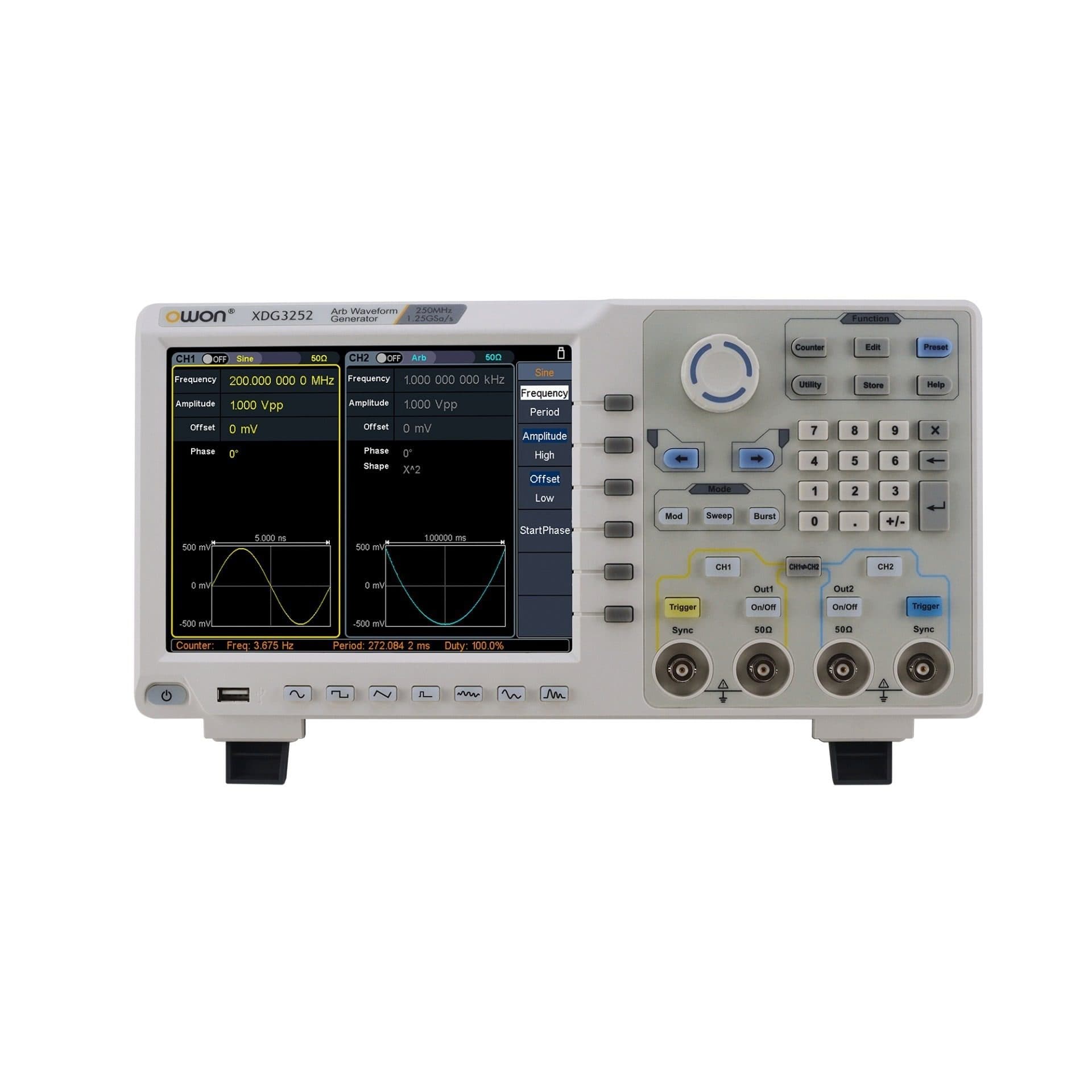 فانکشن ژنراتور آربیتری 160مگاهرتز Touch مدل XDG3162 ساخت کمپانی OWON