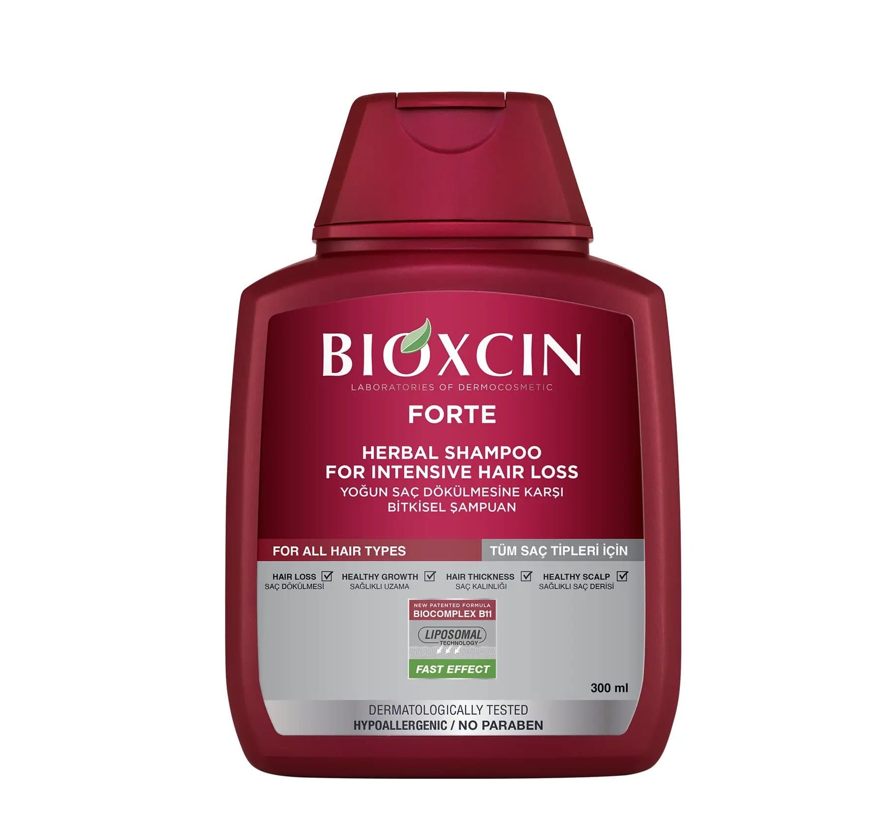 شامپو بیوکسین BIOXCIN قرمز اورجینال ضد ریزش مناسب انواع مو مناسب استفاده روزانه، حجم 300ML
