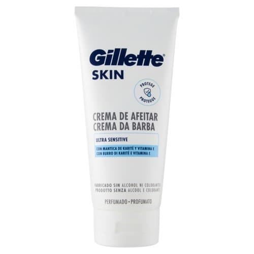 کرم اصلاح ژیلیت Gillette سری Skin ضد حساسیت حاوی شی‌باتر و ویتامین E، حجم ۱۰۰ML