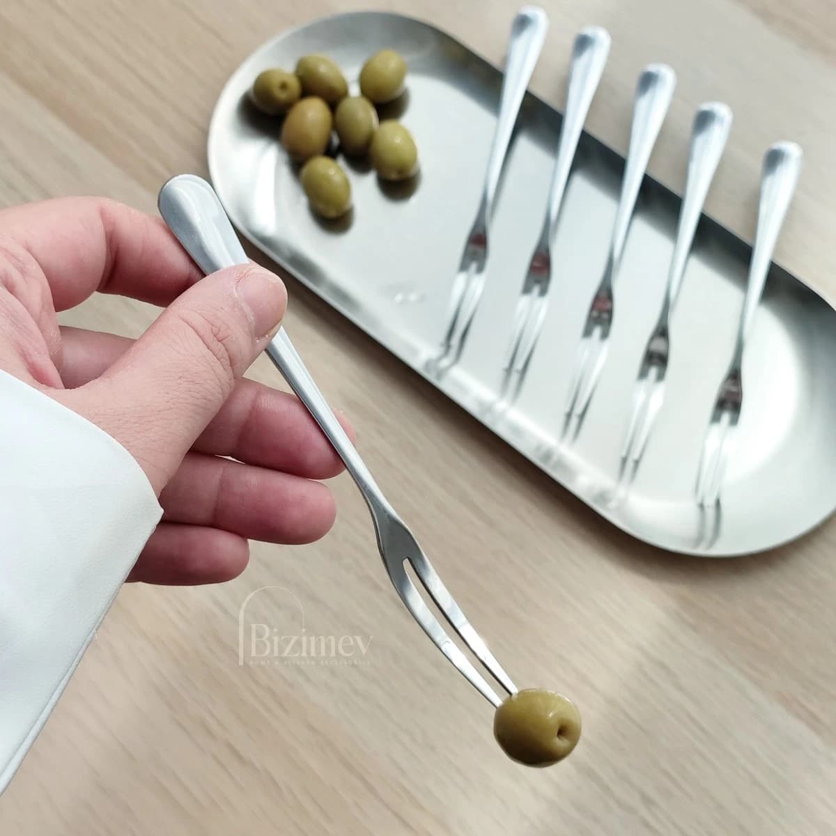 چنگال مزه خوری استیل — تصویر ۳