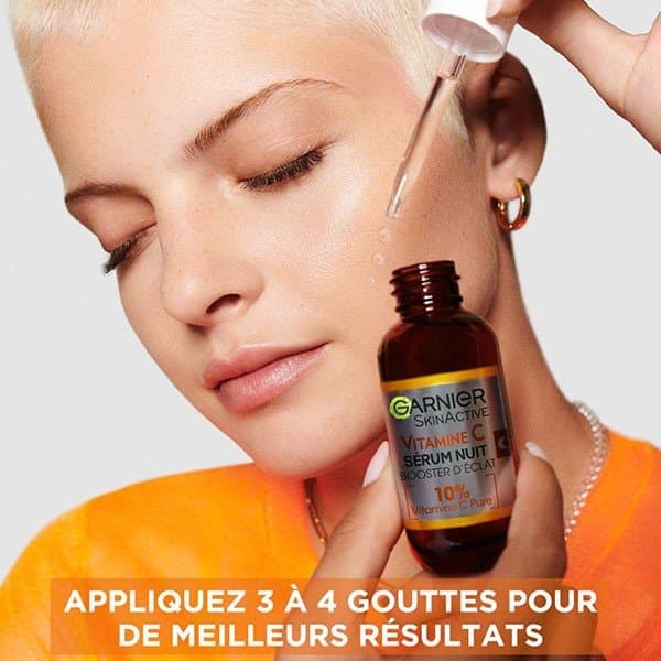 سرم آبرسان گارنیر Garnier جوانساز، روشن کننده و ضد لک حاوی ویتامین C مناسب شب، حجم 30ML — تصویر ۳