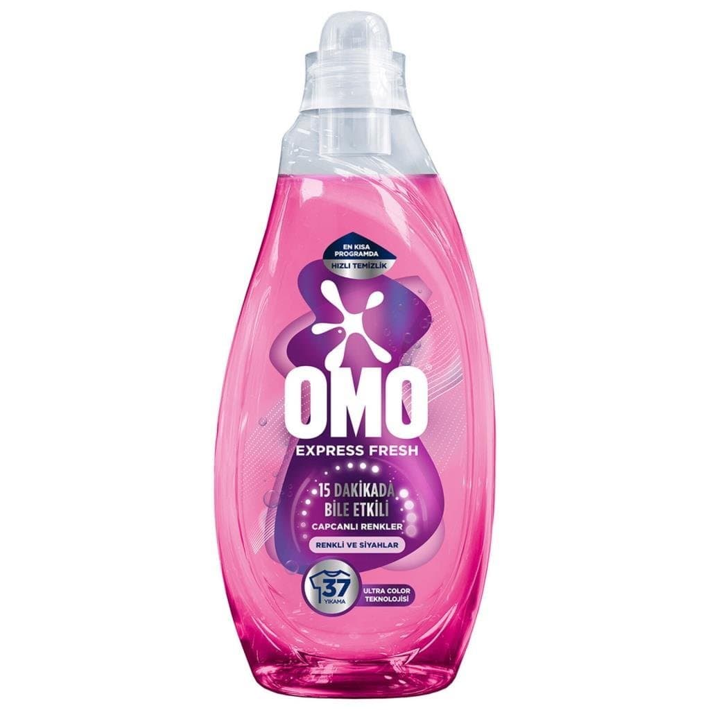 مایع لباسشویی اومو OMO مدل EXPRESS مناسب لباس‌های رنگی ومشکی، حجم 1480ML