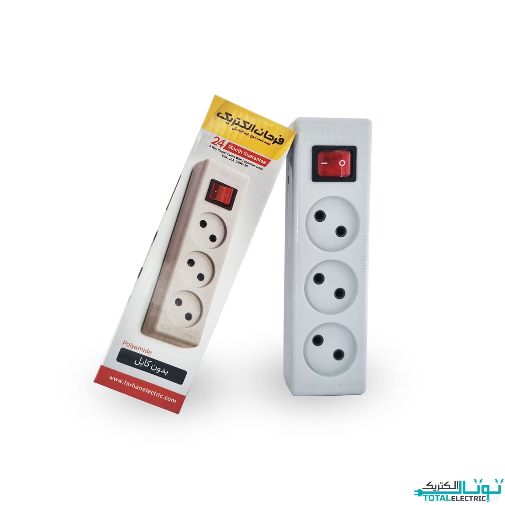 سه راهی بدون ارت و بدون کابل کلید دار فرحان الکتریک — تصویر ۳