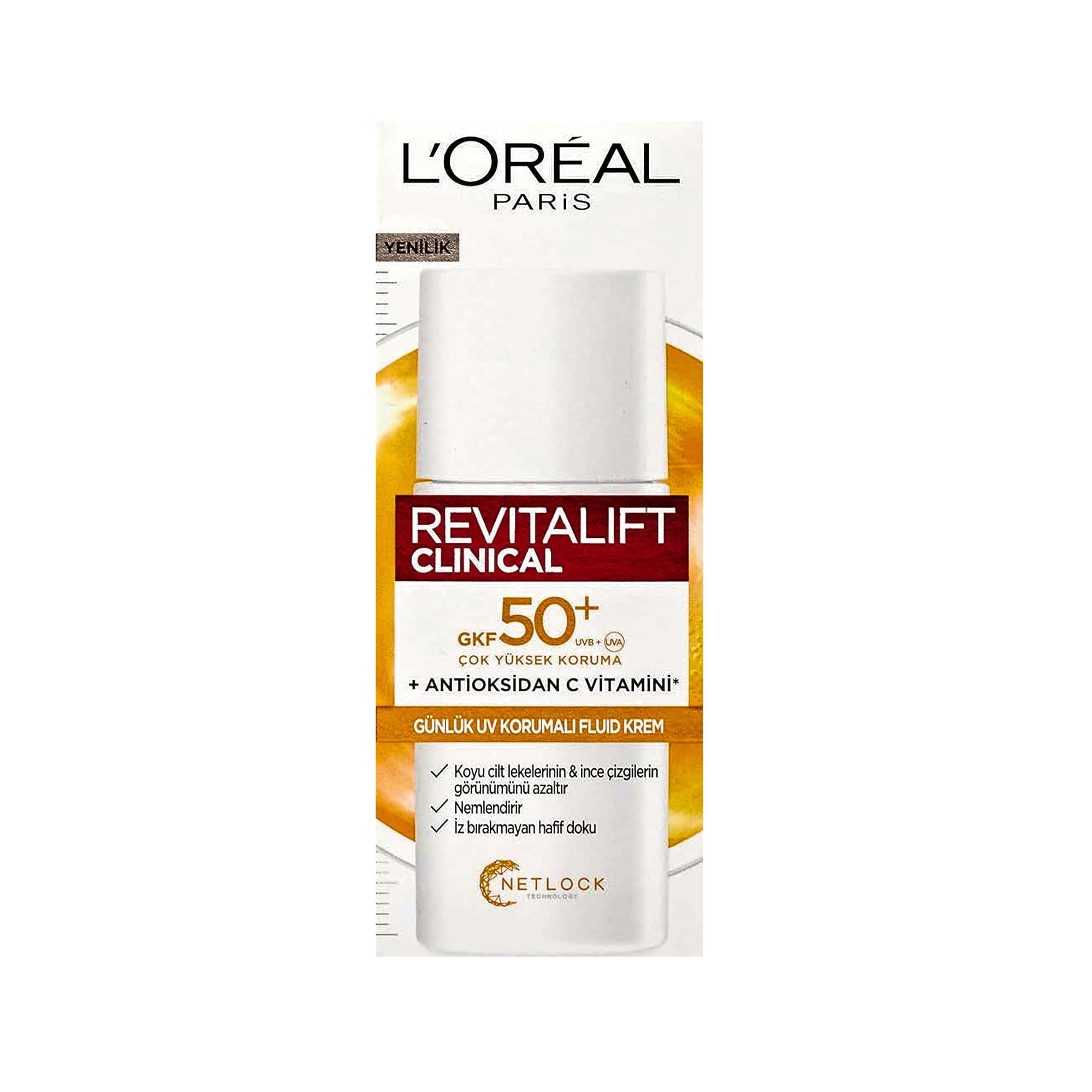 کرم لورآل Loreal فلوئید ضد آفتاب و ضد لک لورآل با +SPF50 بی رنگ ۵۰ML