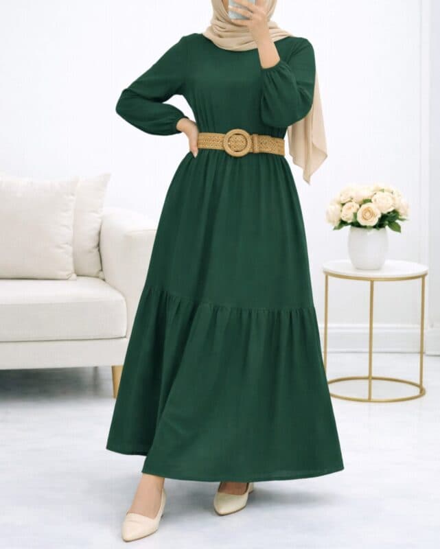 پیراهن ململ طرح آیدا یقه گره ای 6140 — تصویر ۴