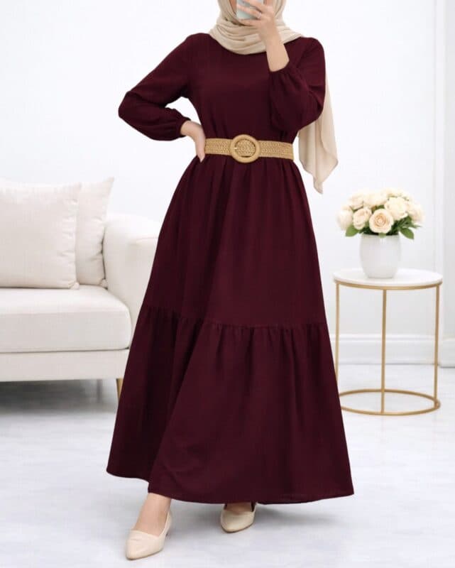 پیراهن ململ طرح آیدا یقه گره ای 6140 — تصویر ۶