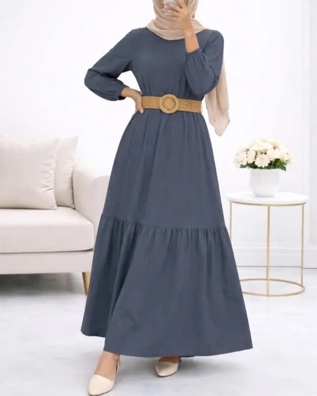 پیراهن ململ طرح آیدا یقه گره ای 6140 — تصویر ۱۲