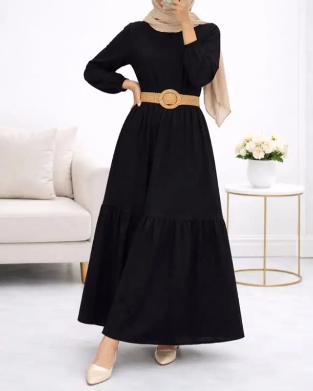 پیراهن ململ طرح آیدا یقه گره ای 6140 — تصویر ۹